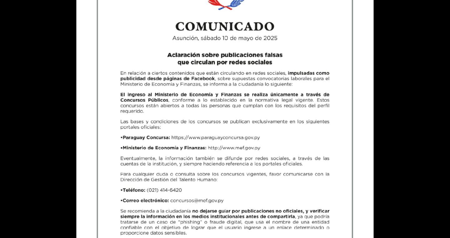 Comunicado MEF