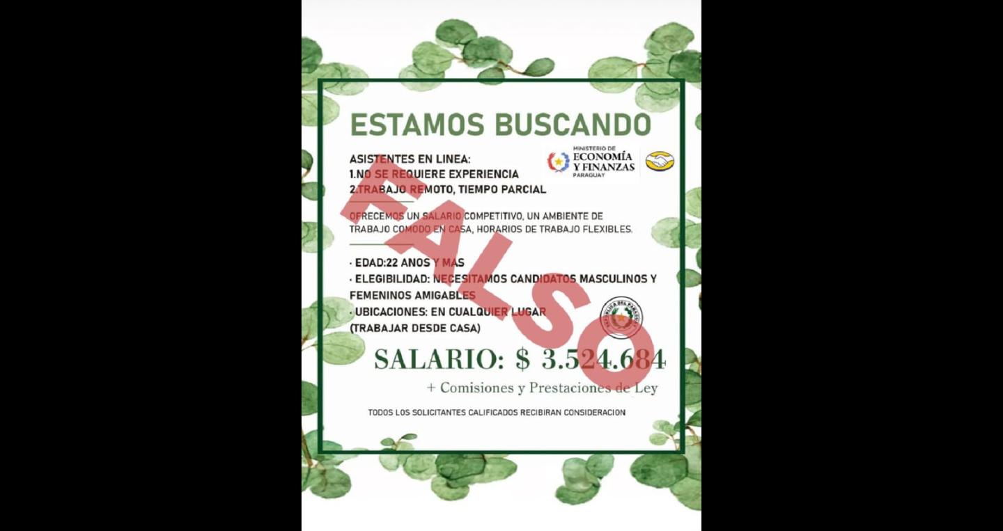 Aclaración sobre publicación falsa