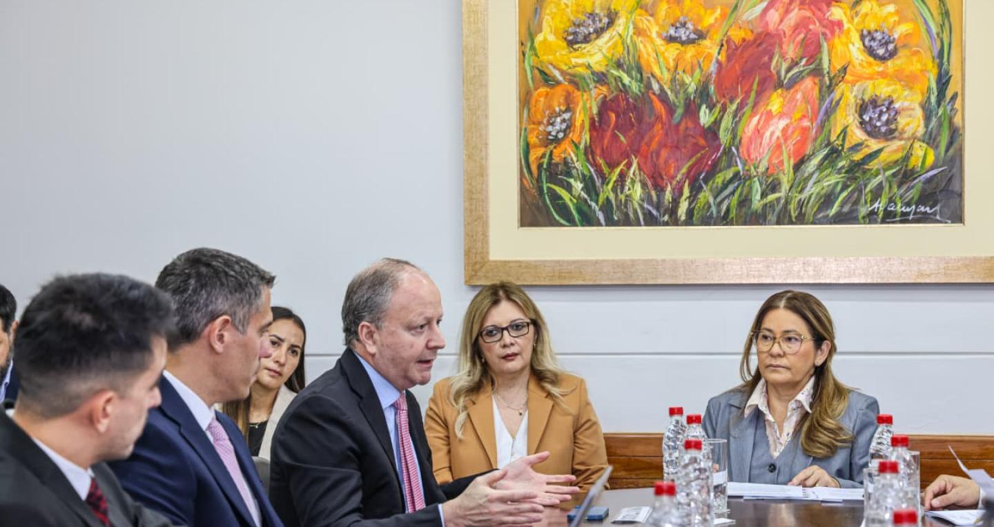 Ministro con diputados sobre leyes económicas