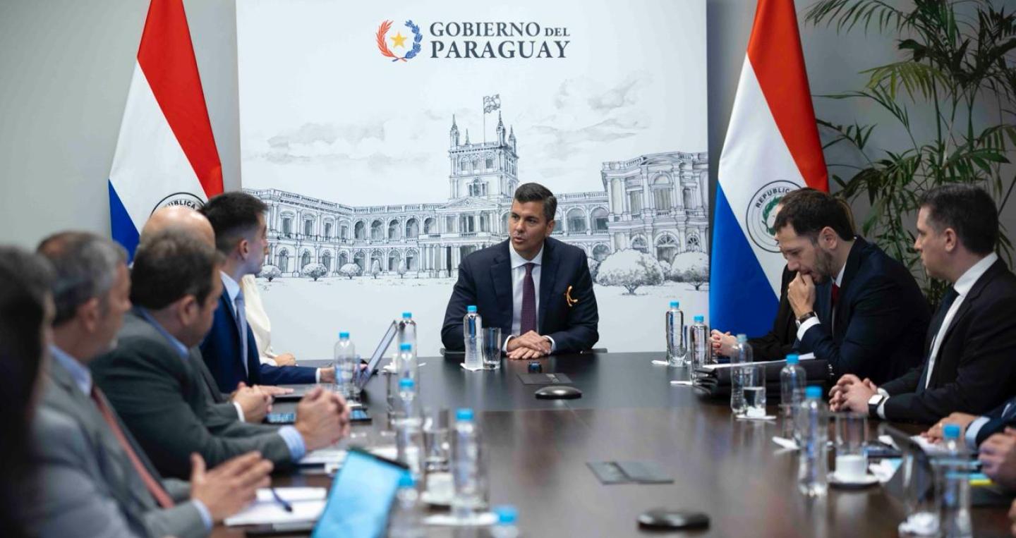 Miembros del Consejo de Empresas Públicas con el presidente Santiago Peña 