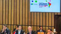 Ministro Fernández en reunión de CAF 