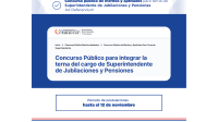 Flyer llamado a concurso Superintendente de Jubilaciones y Pensiones