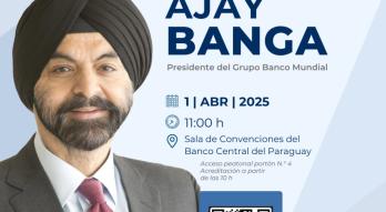 Flyer “Conversando con el presidente del Grupo Banco Mundial, Ajay Banga”