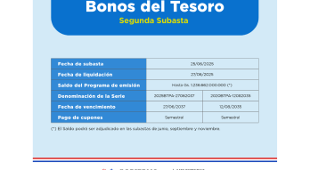 Flyer emisión de bonos del Tesoro 