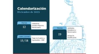 Flyer calendario de pagos de diciembre 