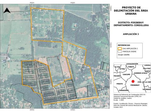 Mapa de regularización de tierras Piribebuy