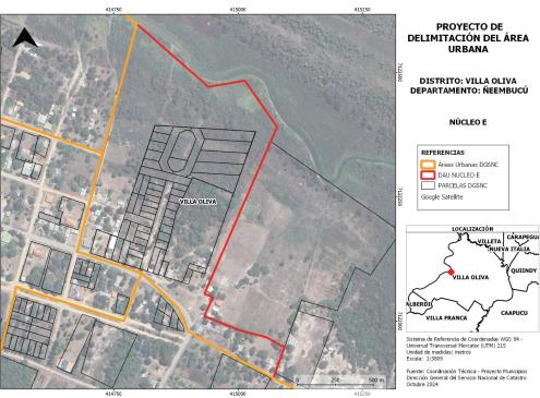 Mapa de regularización de tierras Villa Oliva
