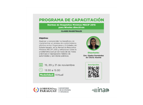 Flyer del Programa de Capacitación MECIP