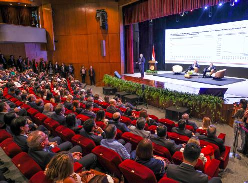 Persona hablando en una Conferencia