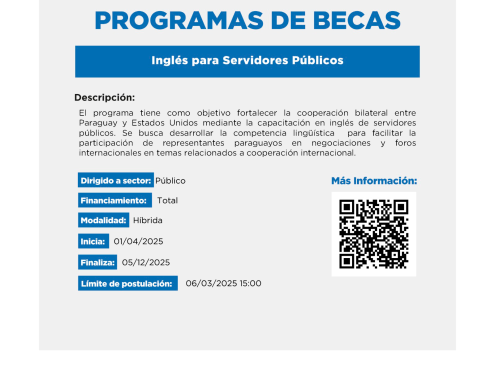 Flyer INAPP programa de becas de ingles