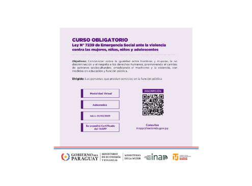 Flyer Capacitación sobre prevención de violencia contra la mujer