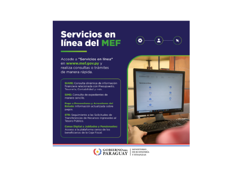 Flyer de servicios en línea ofrece el Ministerio de Economía y Finanzas
