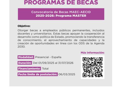 Flyer convocatoria para los programas de becas y lectorados MAEC-AECID