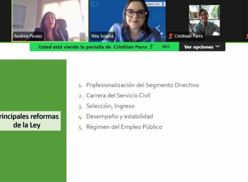 Viceministra Andrea Picaso en taller virtual