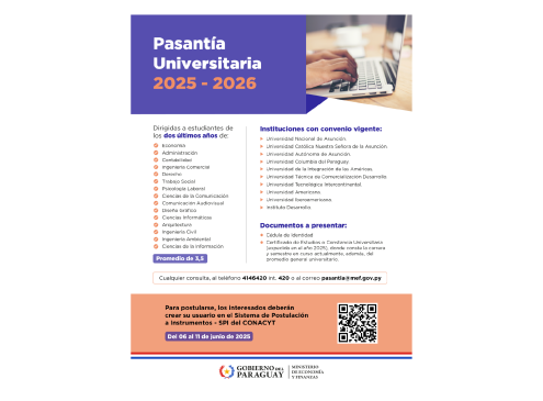 Flyer Programa de Pasantías Universitarias 2025/2026