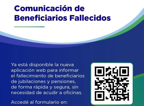 Comunicación de personas jubiladas fallecidas